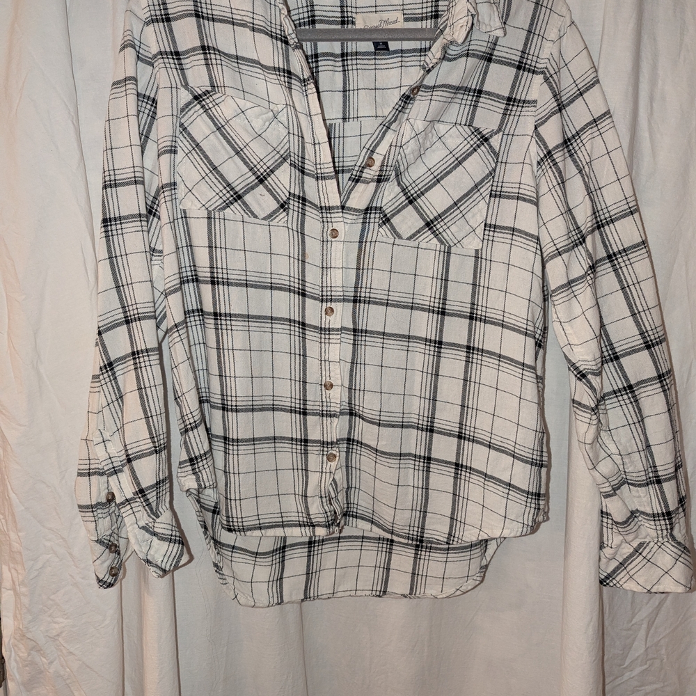 Universal Thread Black and White Plaid Shirt